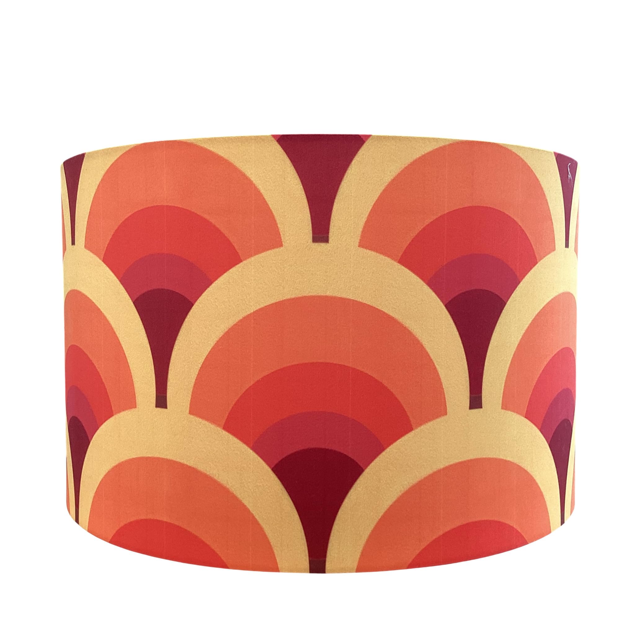 60s 70s Retro Mid Century MCM Lampshade Orange Rust West Germany (Small (20cm Diameter))