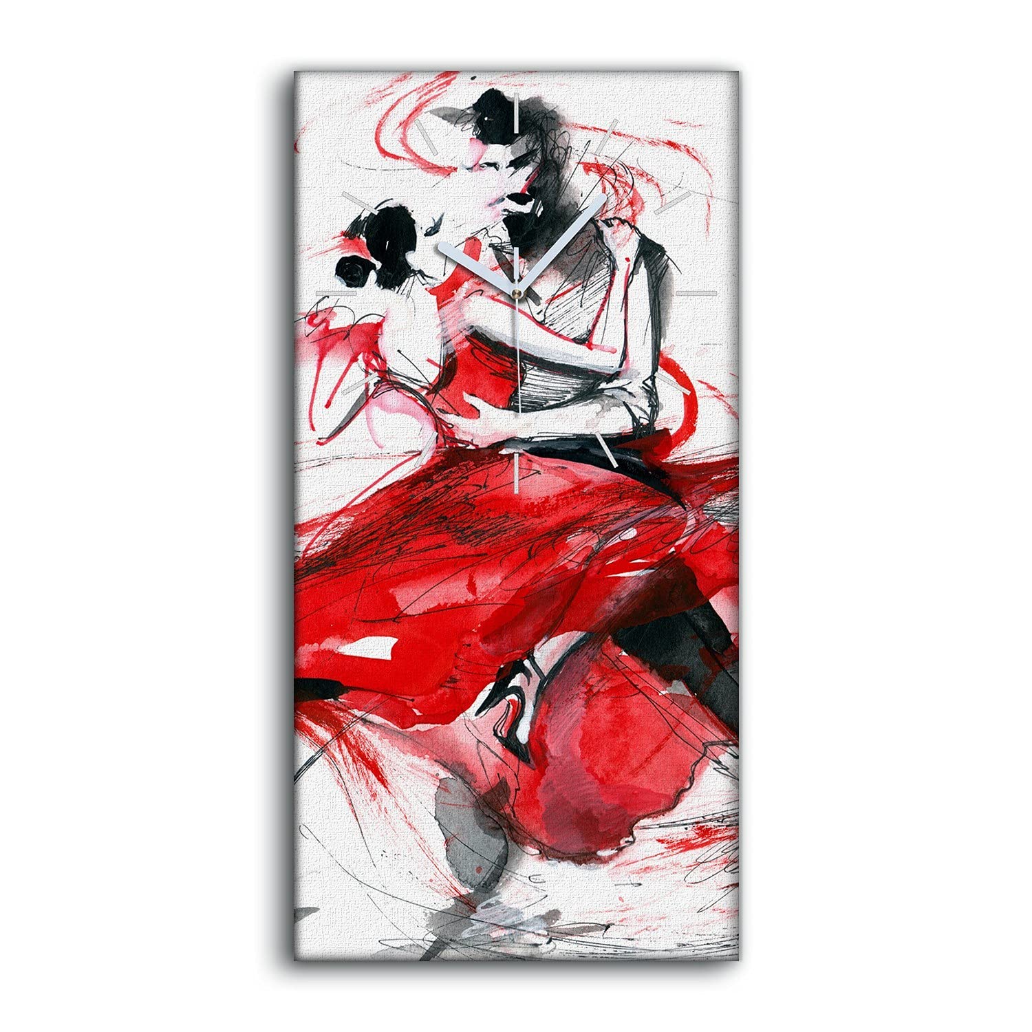 Horloge sur Toile Deco Salon Coloray Image Tango 30x60cm Ambiance Zen