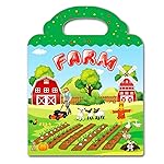 Reusable Sticker Book for Kids, Farm Stickers Educational Learning Toys Travel Stickers Activity Books for Toddler Girls Boys Age 3+ Birthday Gifts
