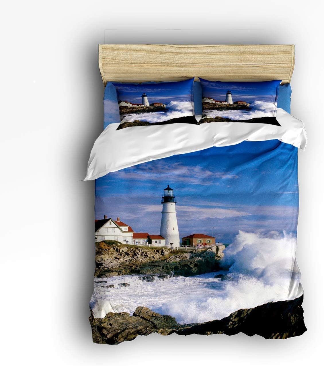 Cloud Dream Home 4 Piece Bedding Set,Lighthouse Beautiful
