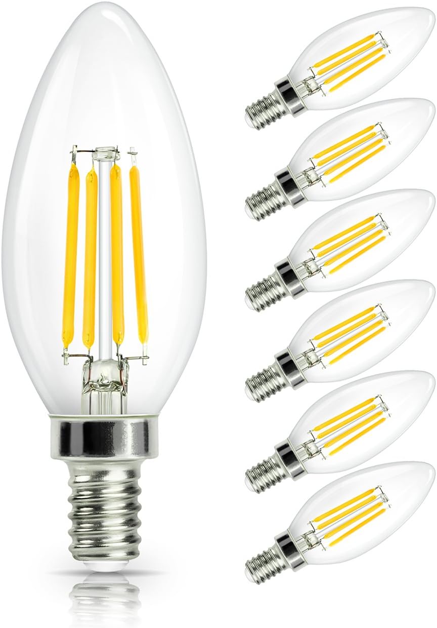 SHINE HAI Ampoule LED Filament E14, 4W Equivalent à Ampoule Halogène