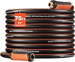 VEVOR Garden Hose, 100 ft 5/8" Heavy Duty 4-Layer Rubber Water Hose, 150PSI Working & 600PSI Burst, Flexible & Non-Kink Outdoor Waterhose with 3/4" Fitting, Lightweight Hoses for Gardening Cleaning