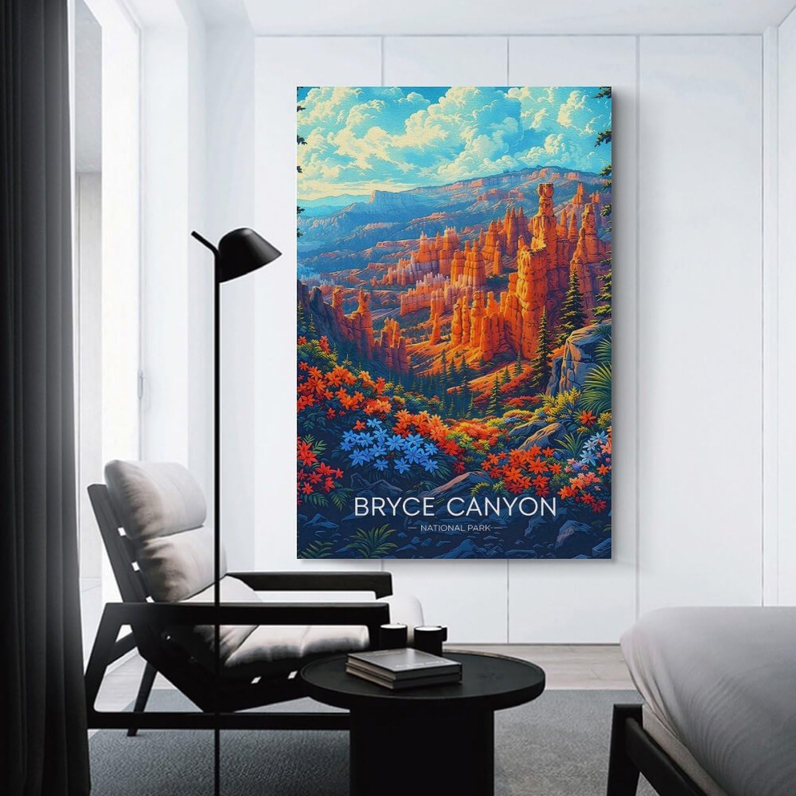 Junmoney Bryce Canyon National Park Landscape Wall Decor Canvas Print, 20x30inch(50x75cm), for Home Lounge, Bedroom Or Reading Nook, Decorative Artwork for Empty Walls