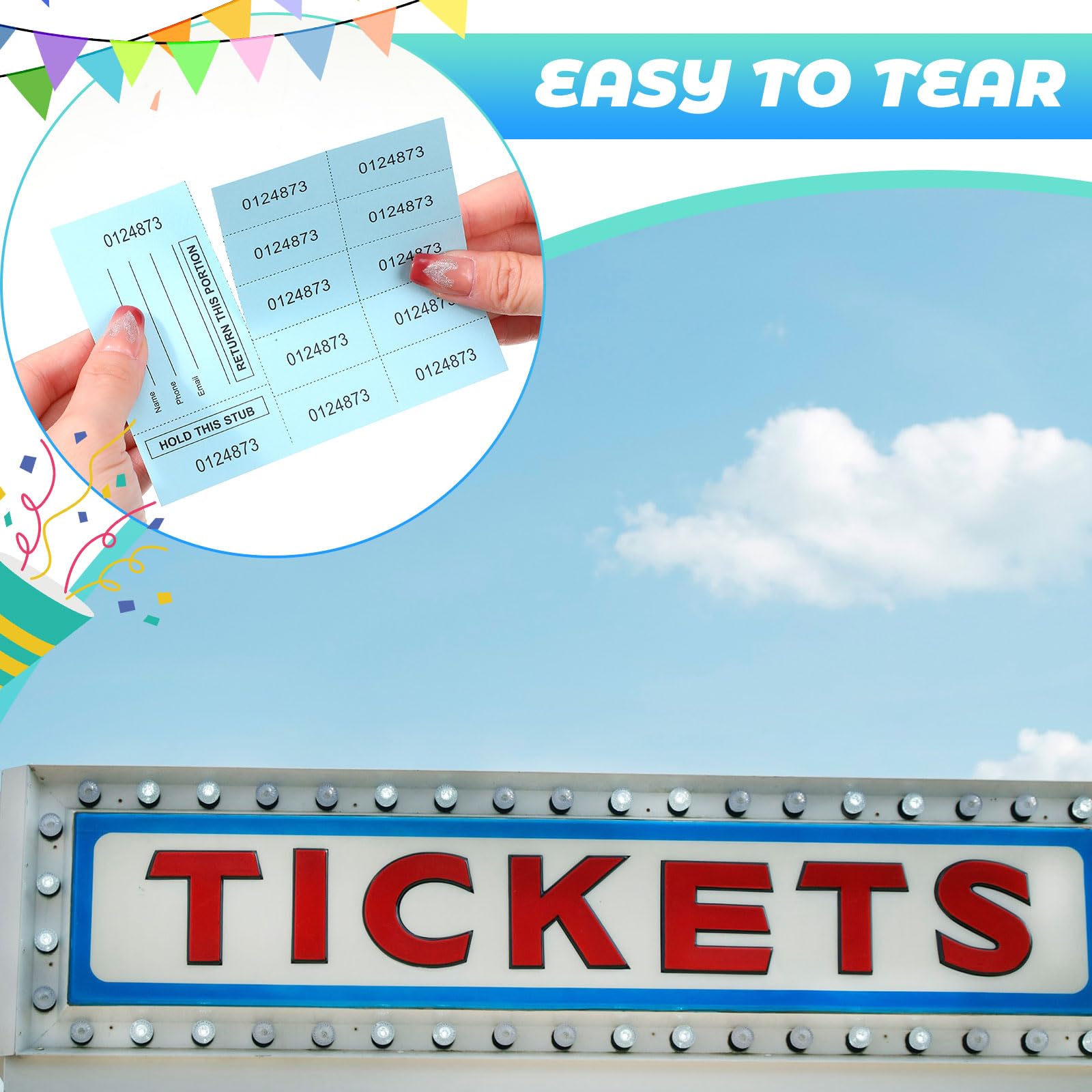 Amazon.com : Kosiz 600 Sheet Raffle Ticket Sheet with 10 Bid