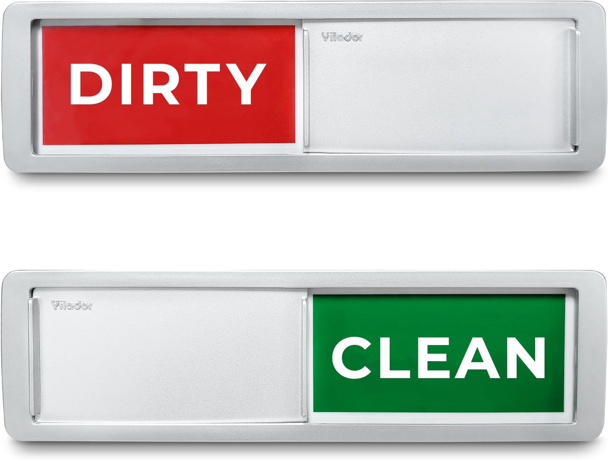 AllinkoDishwasher Magnet Clean Dirty Sign, Non-Scratching Backing / 3M Sticky Tab Adhesion, Water Resistant Design Endurance Indicator Reminder Tells Dishes are Clean or Dirty - Silver