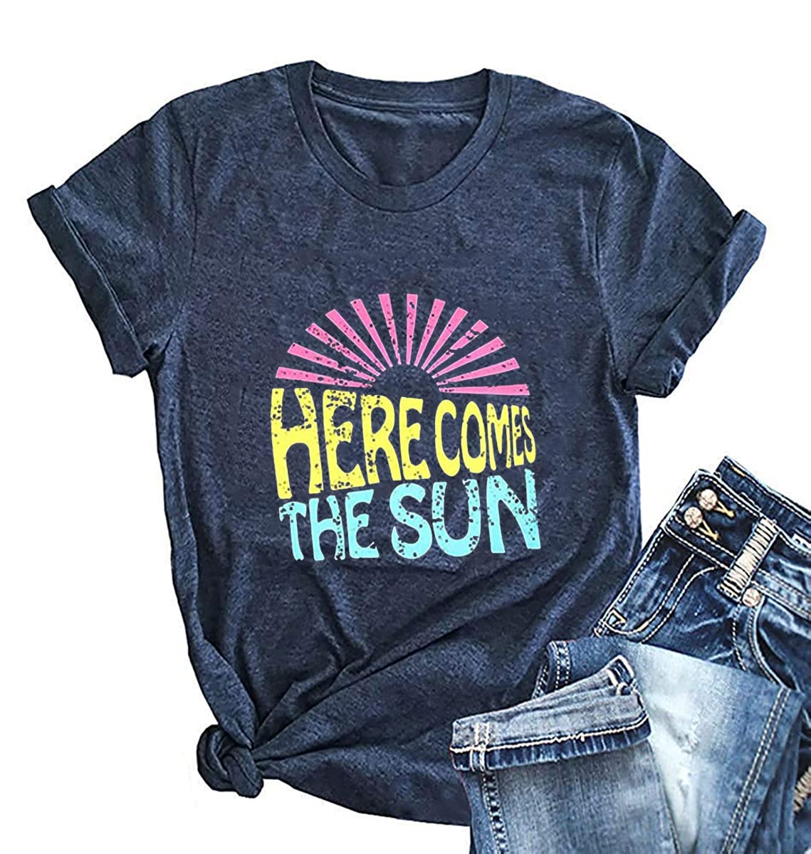 YimoyaEvery Little Thing is Gonna Be Alright Shirt Womens Vintage Country Music Graphic Tees