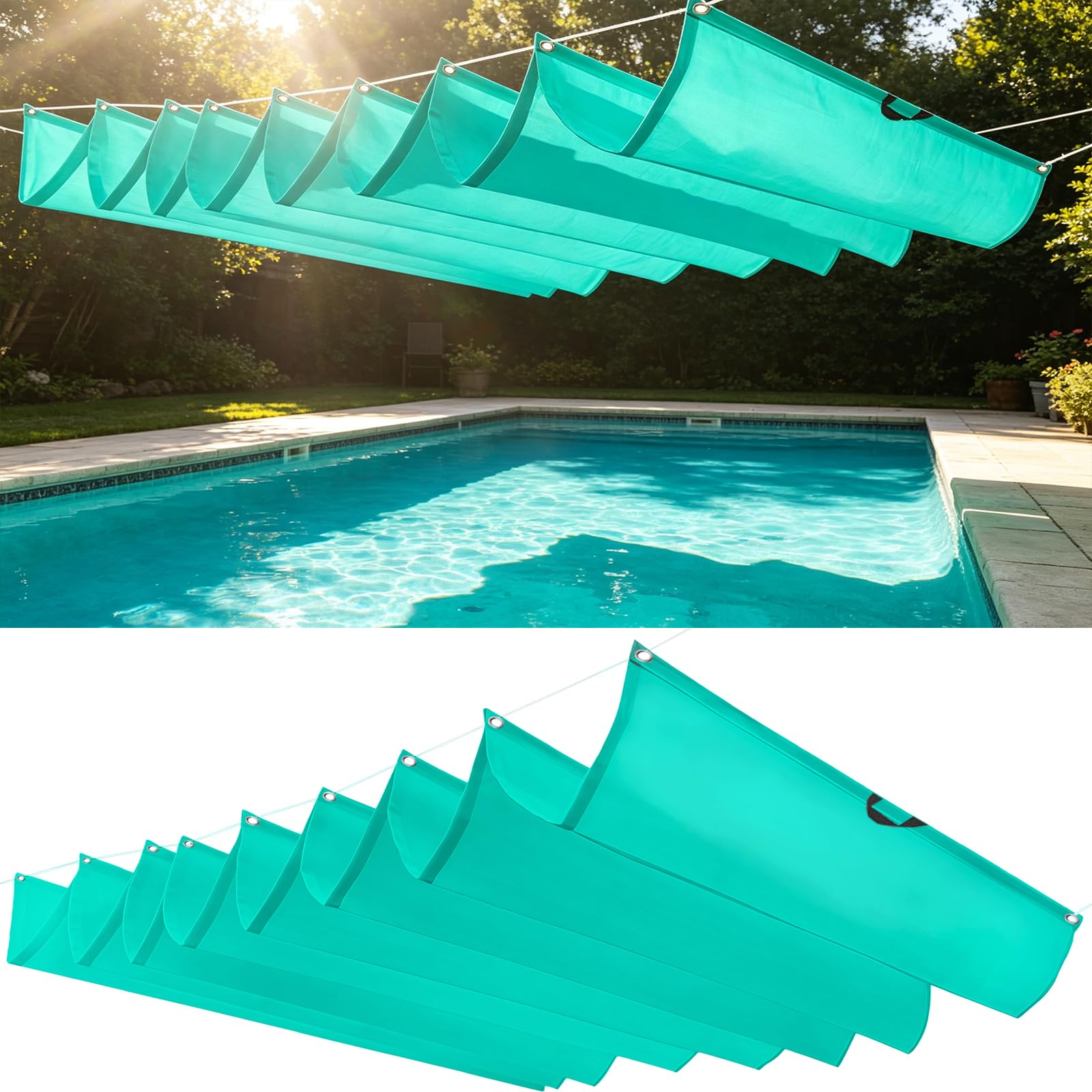 Voile d'ombrage imperméable et indéchirable avec œillets de fixation