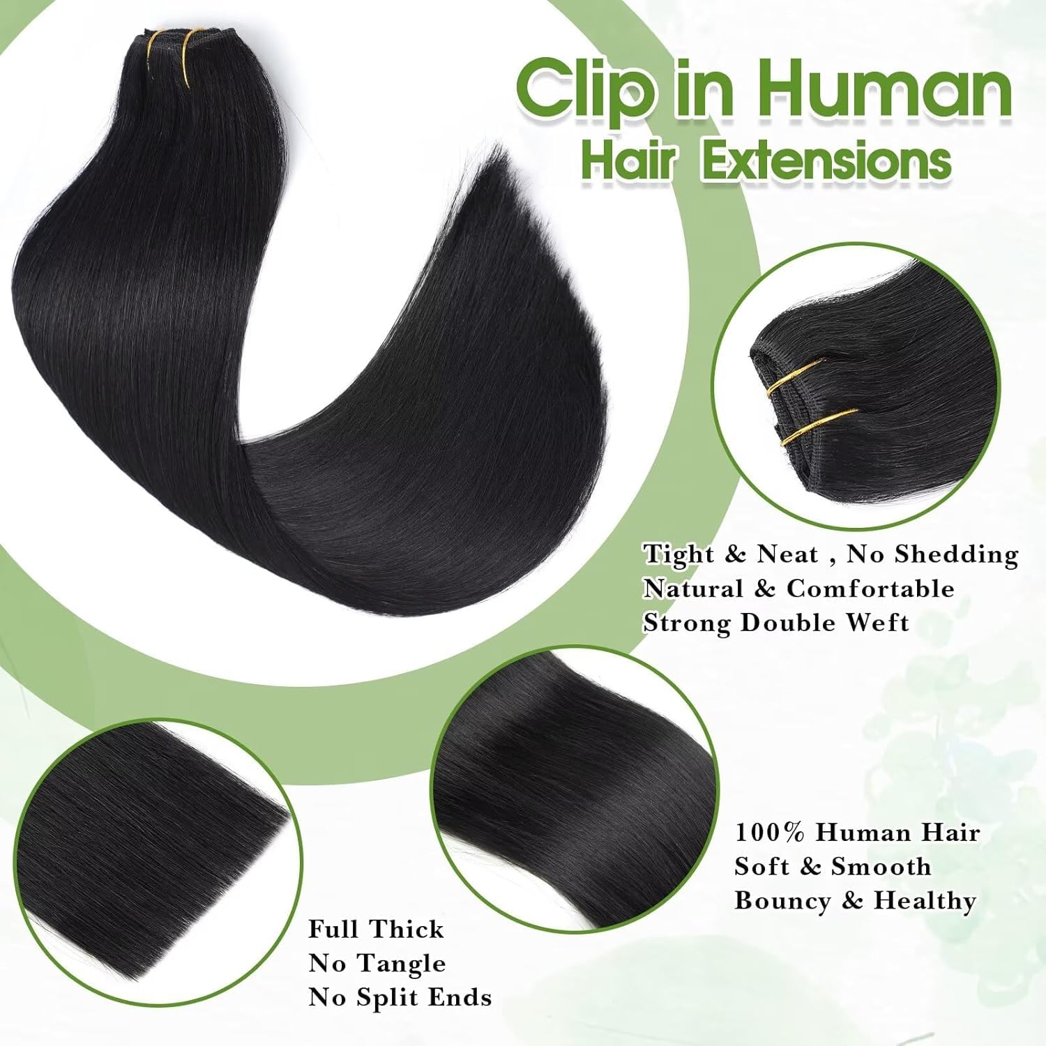 100% Virgin Human Hair Clip-In Extensions