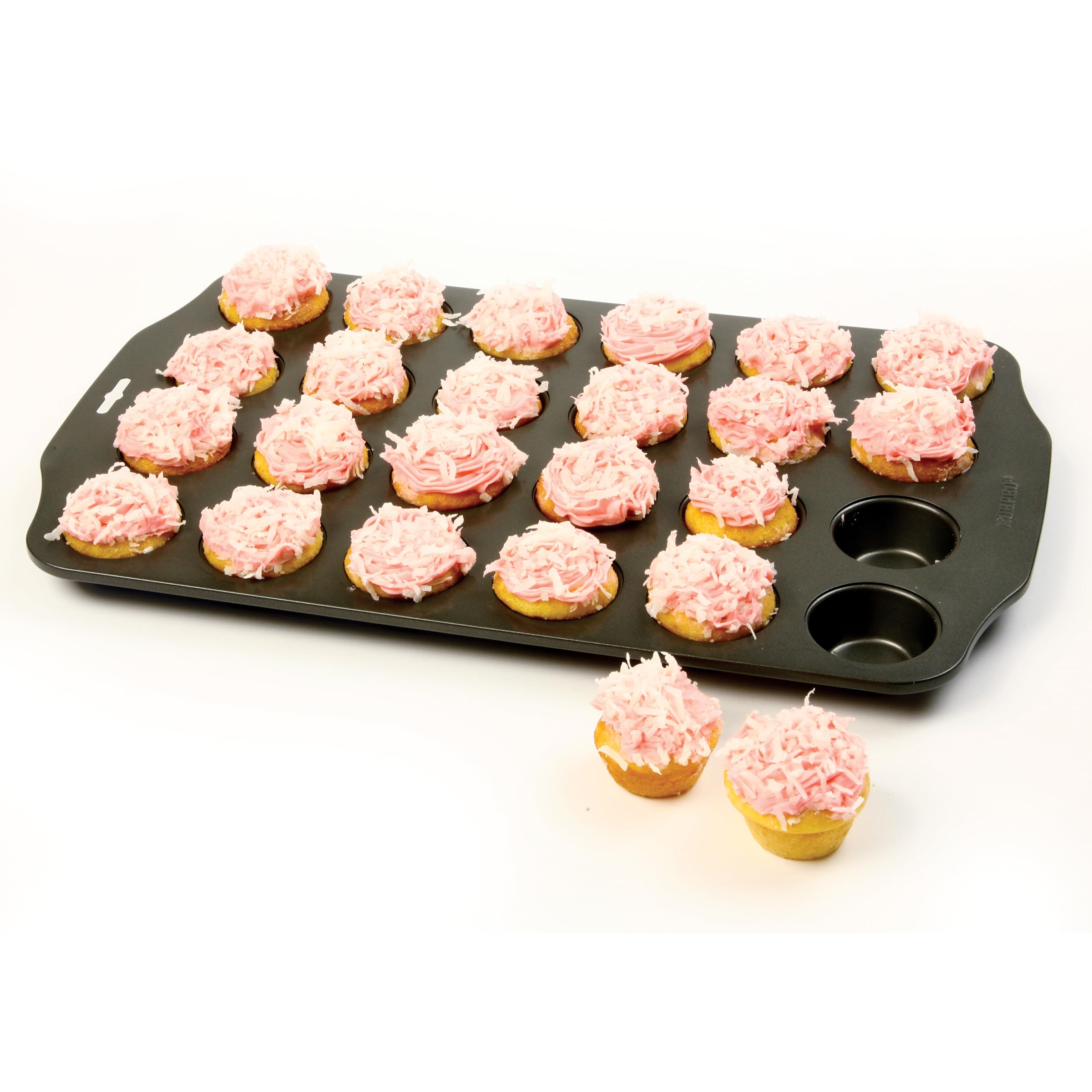 Norpro – 24 Piezas Antiadherente Mini Magdalenas, Color Negro