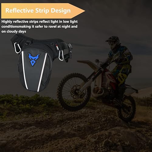 Miniatura 4 de MIGHTYDUTY Riñonera de motocicleta para hombre, cintura Oxford de gran capacidad para motocicleta, bolsa multifuncional de múltiples bolsillos para