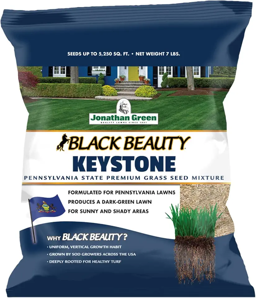 Jonathan Green (10361) Black Beauty Keystone PA Grass Seed (Made for Pennsylvania) - Cool Season Lawn Seed (7 lb)