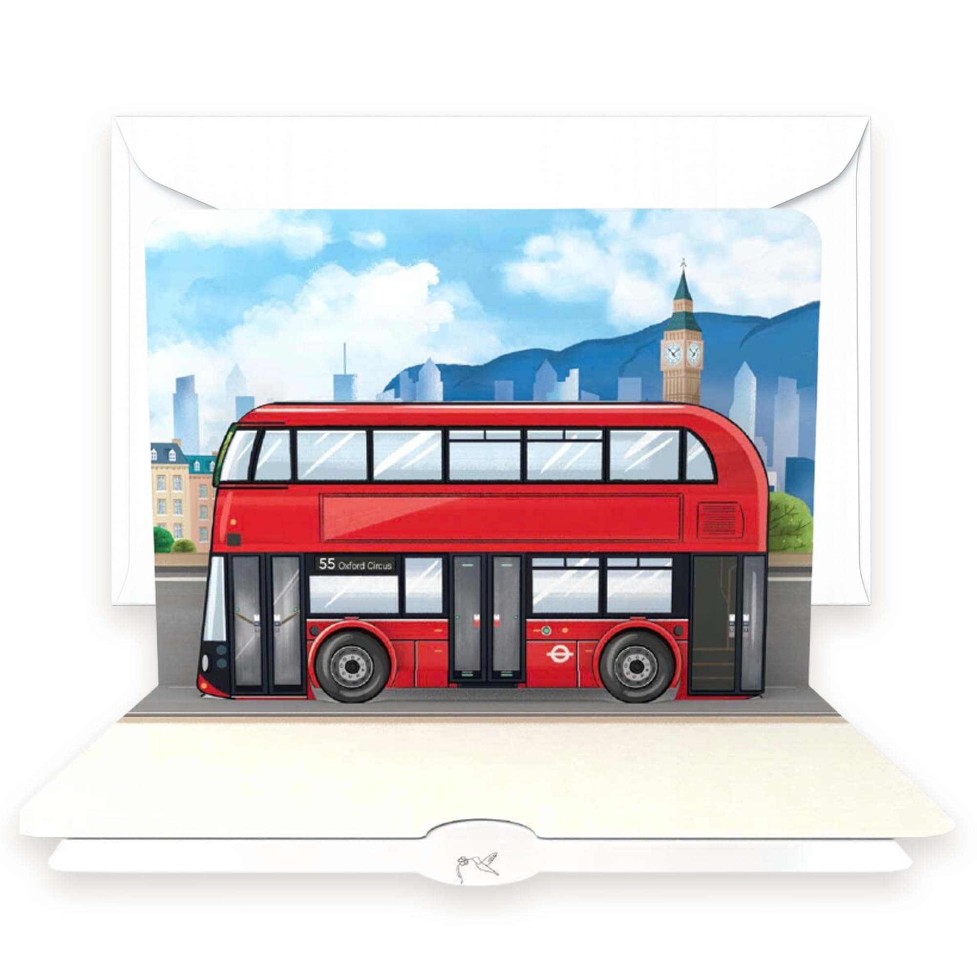 London Double Decker Bus Pop Up Card - 3D Voucher Card & Gift Packaging for London Travel, Travel Voucher for Men, Women & Children, Holiday Card & Money Gift UK