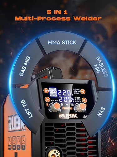 Miniatura 10 de RUBIK Soldador MIG 140A, Soldador de núcleo de flujo de 110V, Máquina de soldadura MIGLIFT TIGSTICK 3 en 1, Máquina de soldadura MIG sin gas
