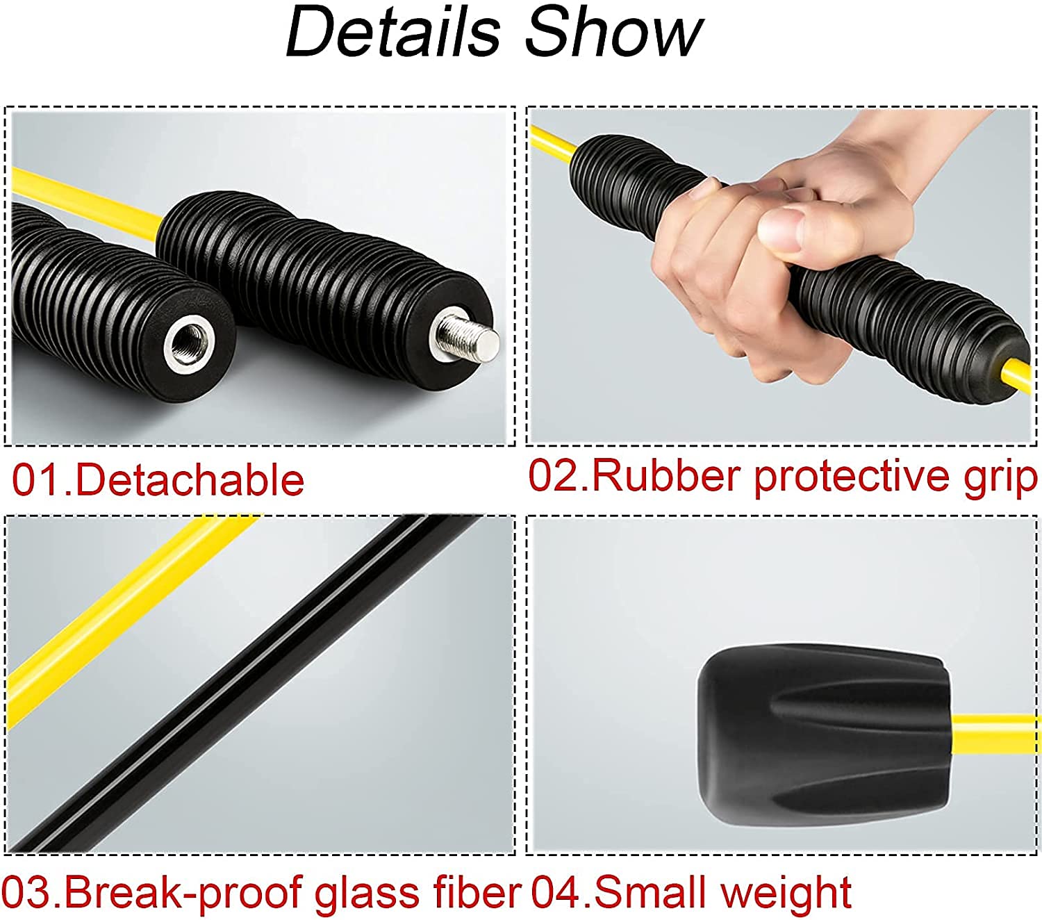 Swing Stick Fitness Asta elastica speciale per il fitness Barra da allenamento rossa ad alta frequenza Barra elastica Barra anti tremore rimovibile per la perdita di peso, brucia grassi, giovani(Color