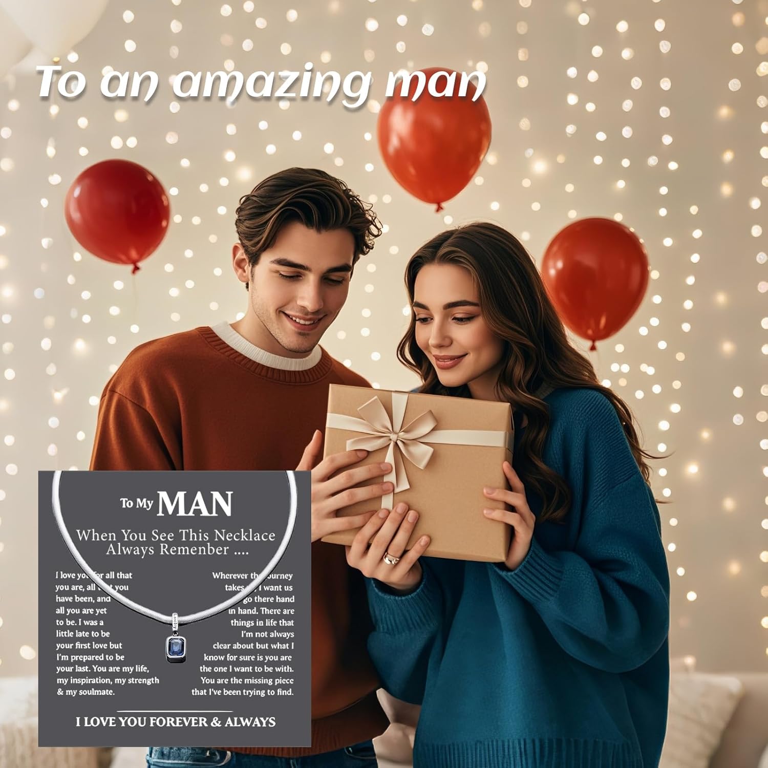 To My Man Necklace Italian for Men Silver Cross Necklace Cuban Link Chain Durable Colorfast Inspirational Birthday Gifts for Men Husband Boyfriend - Image 7