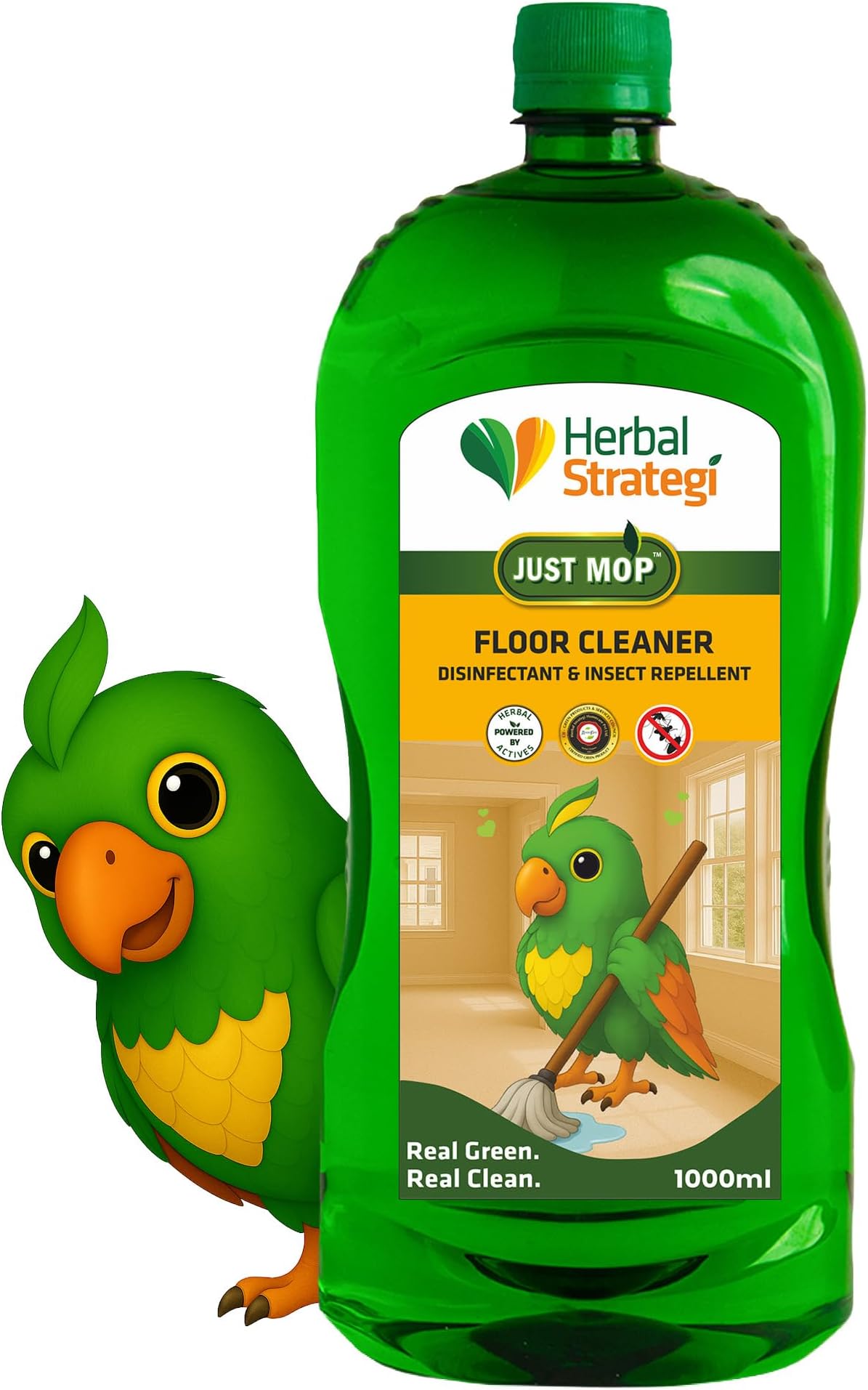 Floor Cleaner - Lemongrass, Pine Oil, Natural, Vegan and Eco-Friendly | Natural Disinfectant Kills 99.9% germs | Insect Repellent with 100% Herbal Actives | Baby and Pet Safe | 1L
