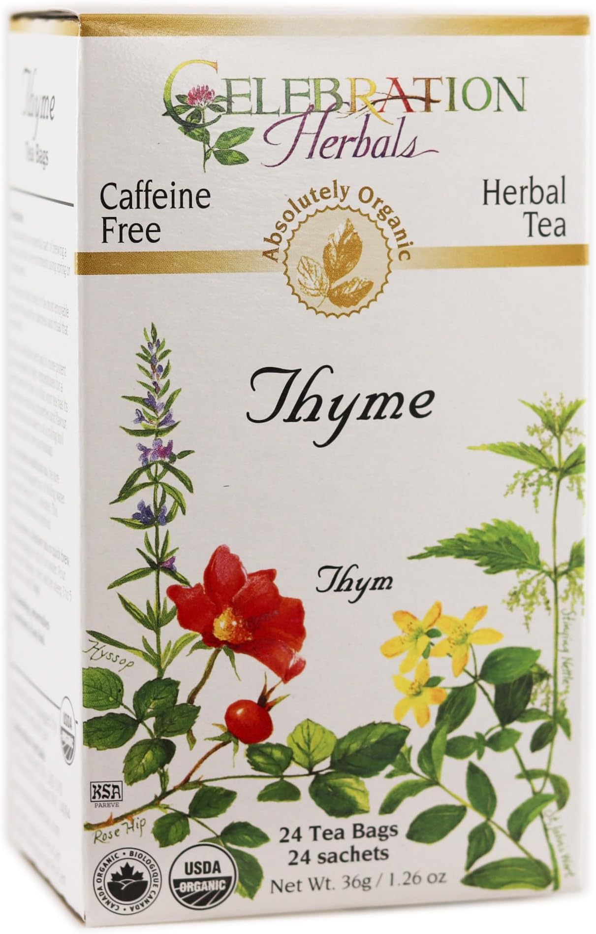 CELEBRATION HERBALS Thyme Leaf Tea Organic 24 Bag, 0.02 Pound