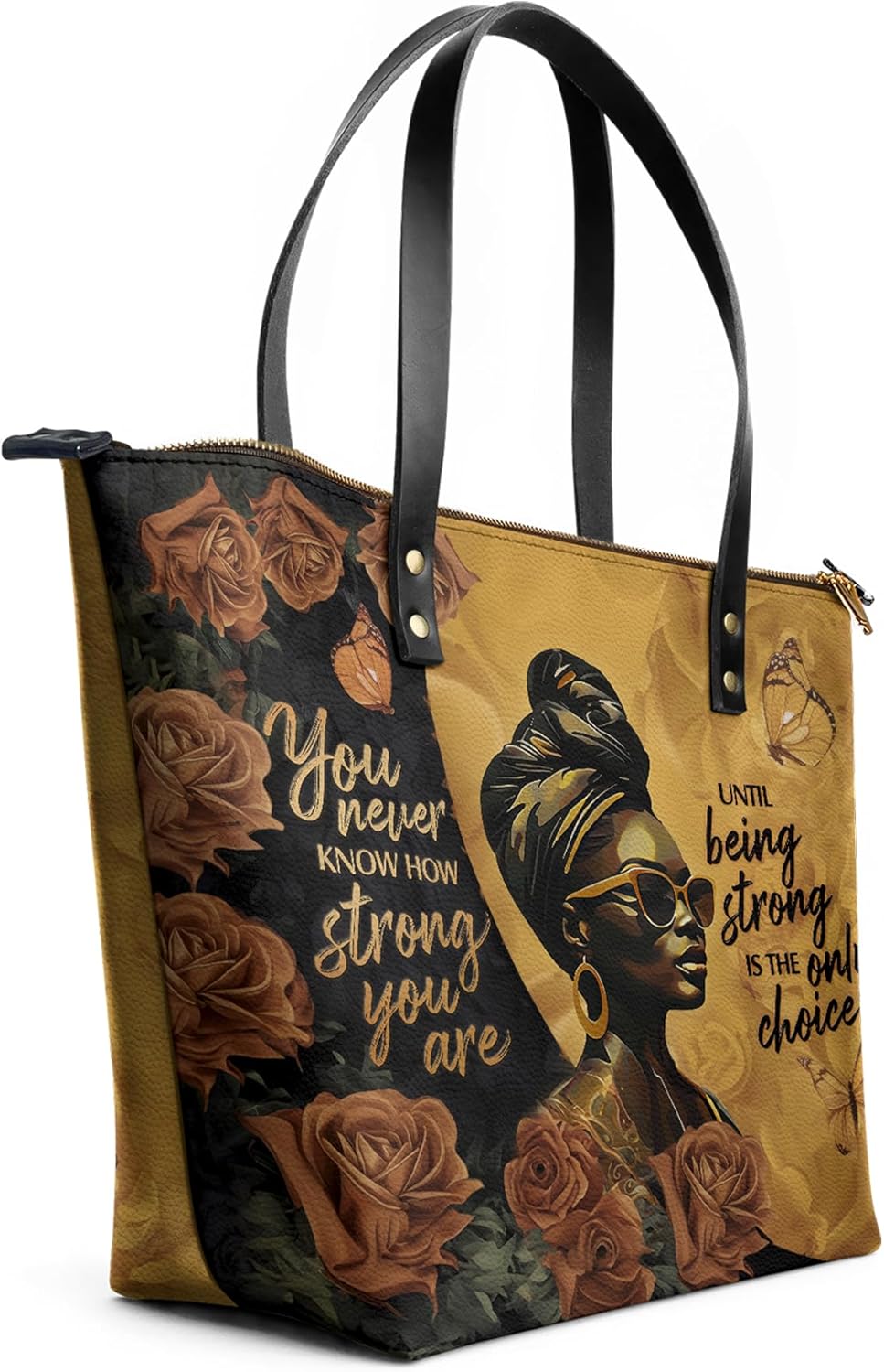 Afroyla African Black Women's Leather Tote Bag, Large Size, Premium Leather, Valentine's Day Gifts for Women, Wife, or Mother - Image 2