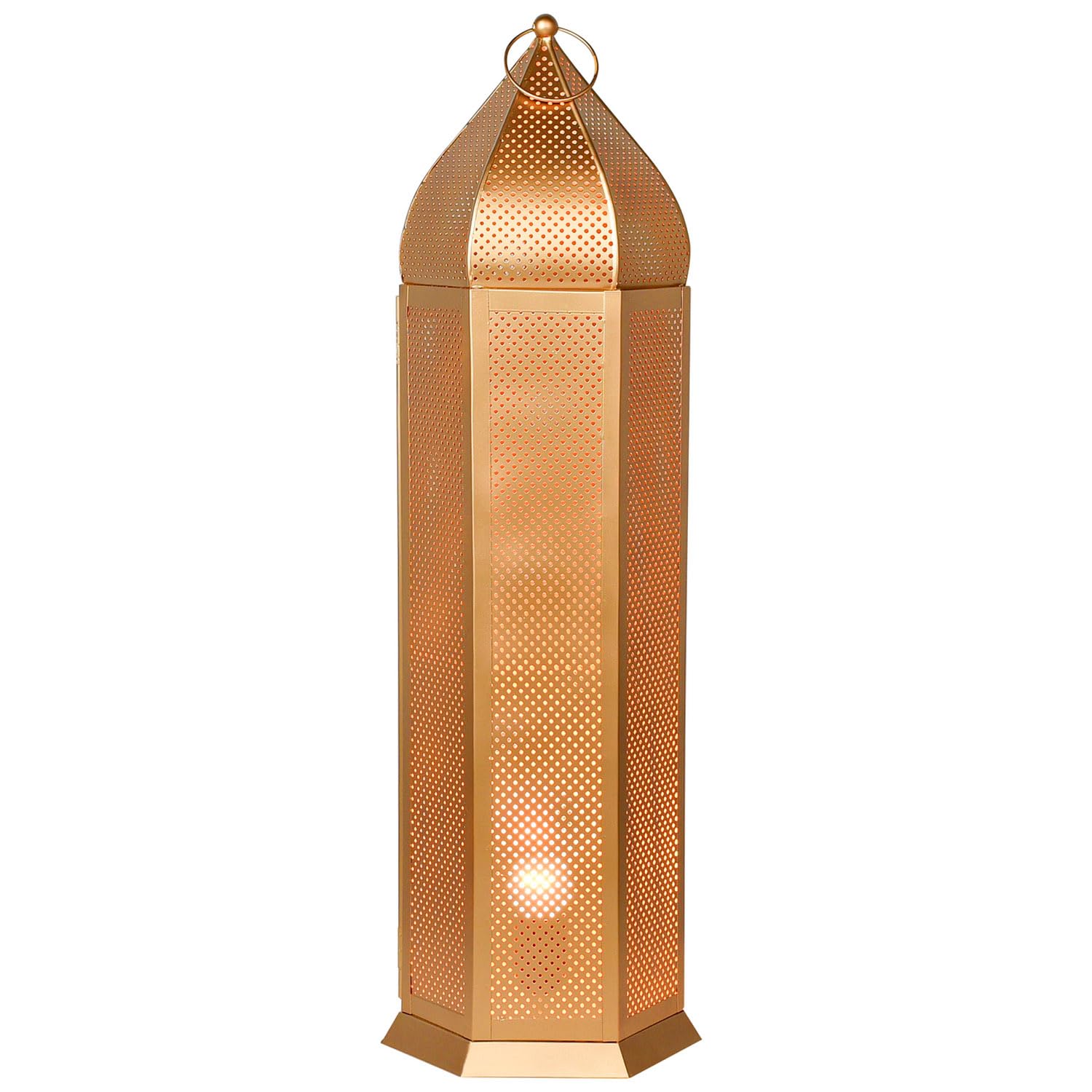Orientalische Stehlampe Azel aus Metall in Gold Boho 72 cm Wohndeko
