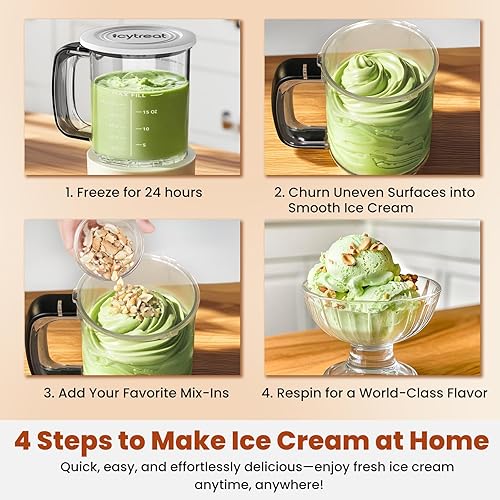 Miniatura 12 de Máquina para hacer helados 12 en 1, máquina de helados casera de acero inoxidable completamente automática para sorbete, batido, yogur helado y más