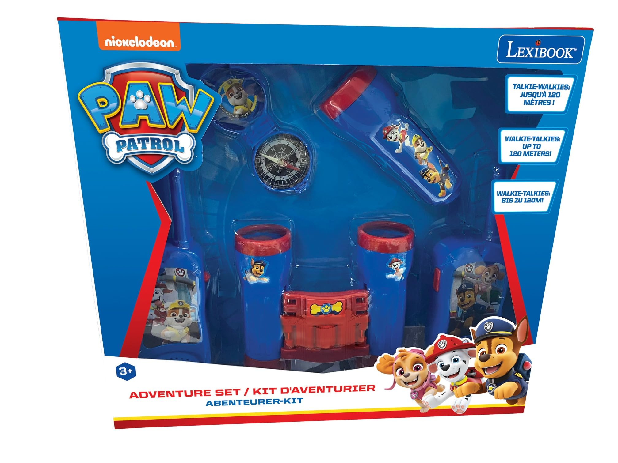 Lexibook, Paw Patrol, Adventurer Set for Children Walkie-Talkies 120m, Binoculars, Compass, Torchlight, Blue/Red, RPTW12PALXB - Image 4