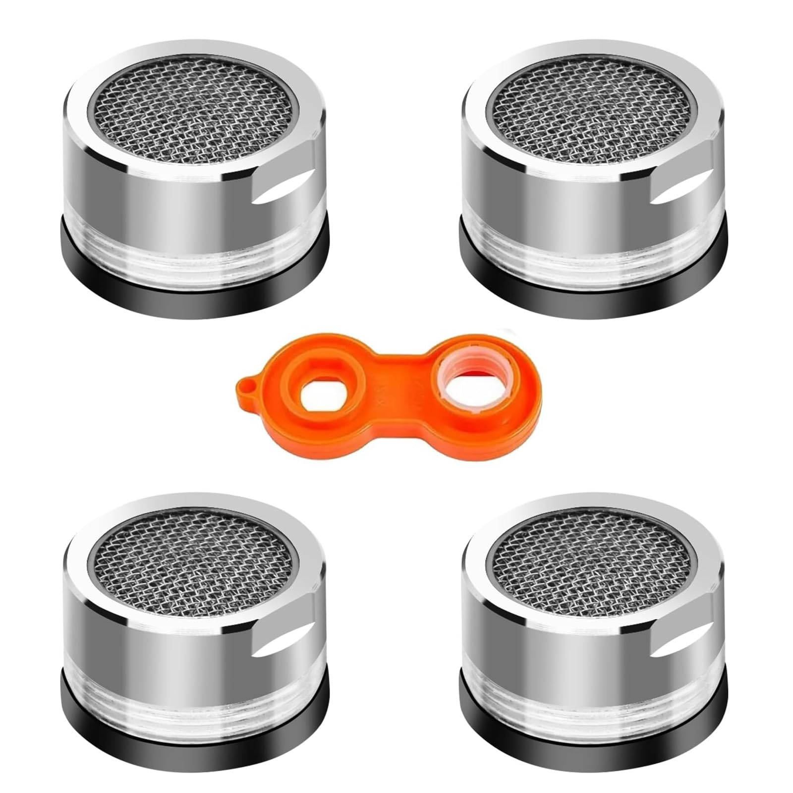 4 Pcs Brass Tap Spout Aerator with Gasket, 24mm Male Threaded Aerator Insert with Wrench, Kitchen Tap Aerator