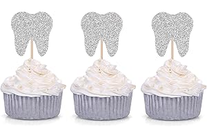 Glittery Decorations for Sparkling Smiles: Tooth Cupcake Toppers