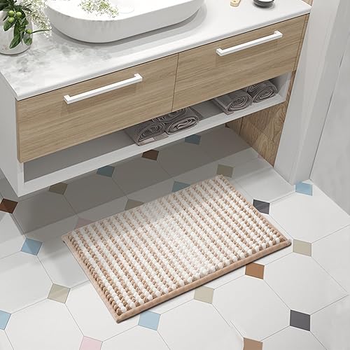 Miniatura 2 de FRESHMINT Alfombra de baño de felpilla Chunky Ombre 17"x24", pequeñas alfombras de baño suaves y absorbentes al agua para el piso del baño, gruesas