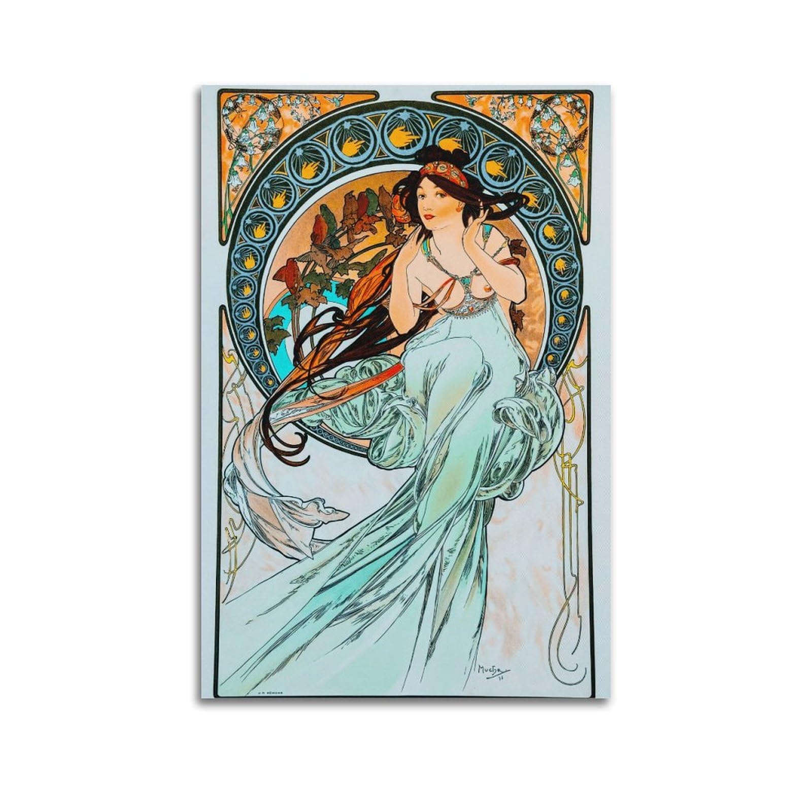 SJWINER Poetry by Alphonse Mucha Art Poster Aesthetic Design Painting for Living Room Bed Room 20x30inch(50x75cm) Unframe-style