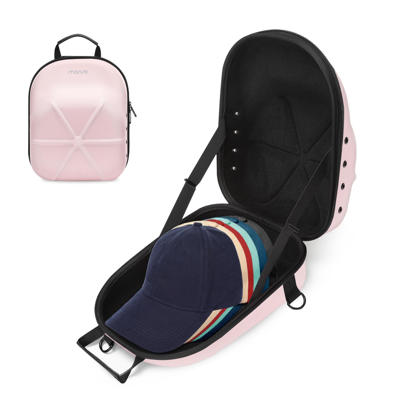MOSISO Hard Carrying Hat Travel Case for Baseball Caps, Medium Organizer Storage Bag for 5-6 Hats with Shoulder Strap, Caps Carrier Hat Holder