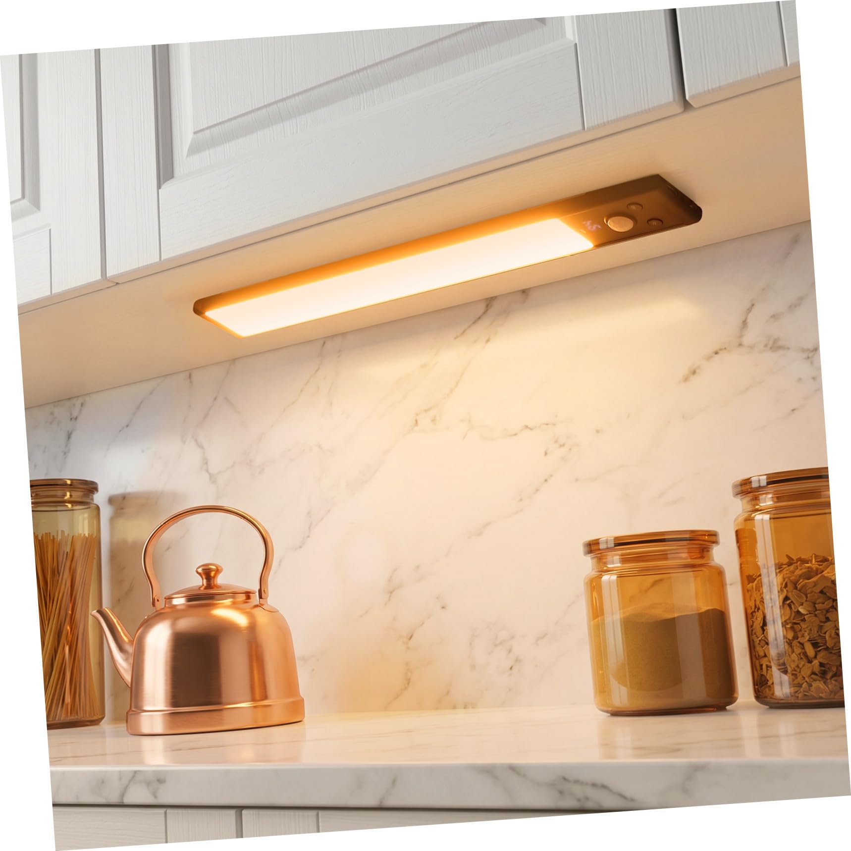 4 Pièces Lampe LED Détecteur de Mouvement Sous Meuble Cuisine Lot de Éclairage Puissant et Polyvalent Facile à Utiliser Lumière Sous Meuble pour Comptoir et Couloir