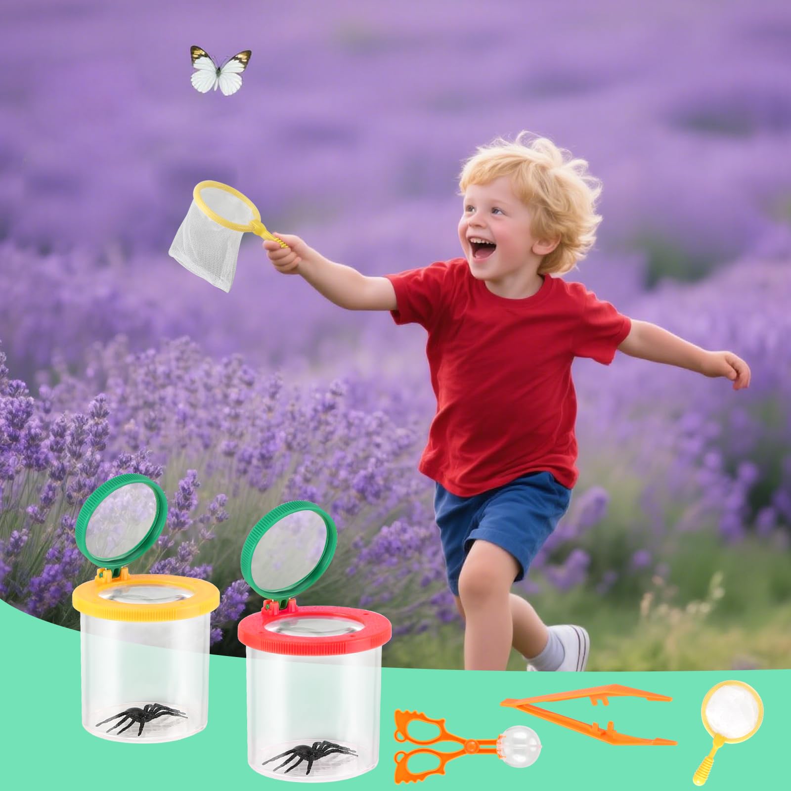 Zikenis 2 Pezzi Scatola d'Ingrandimento per Insetti,acchiappa-insetti,lente di ingrandimento per bambini,Scatola di osservazione degli,per attività all'aperto,esplorazione della natura e della scienza