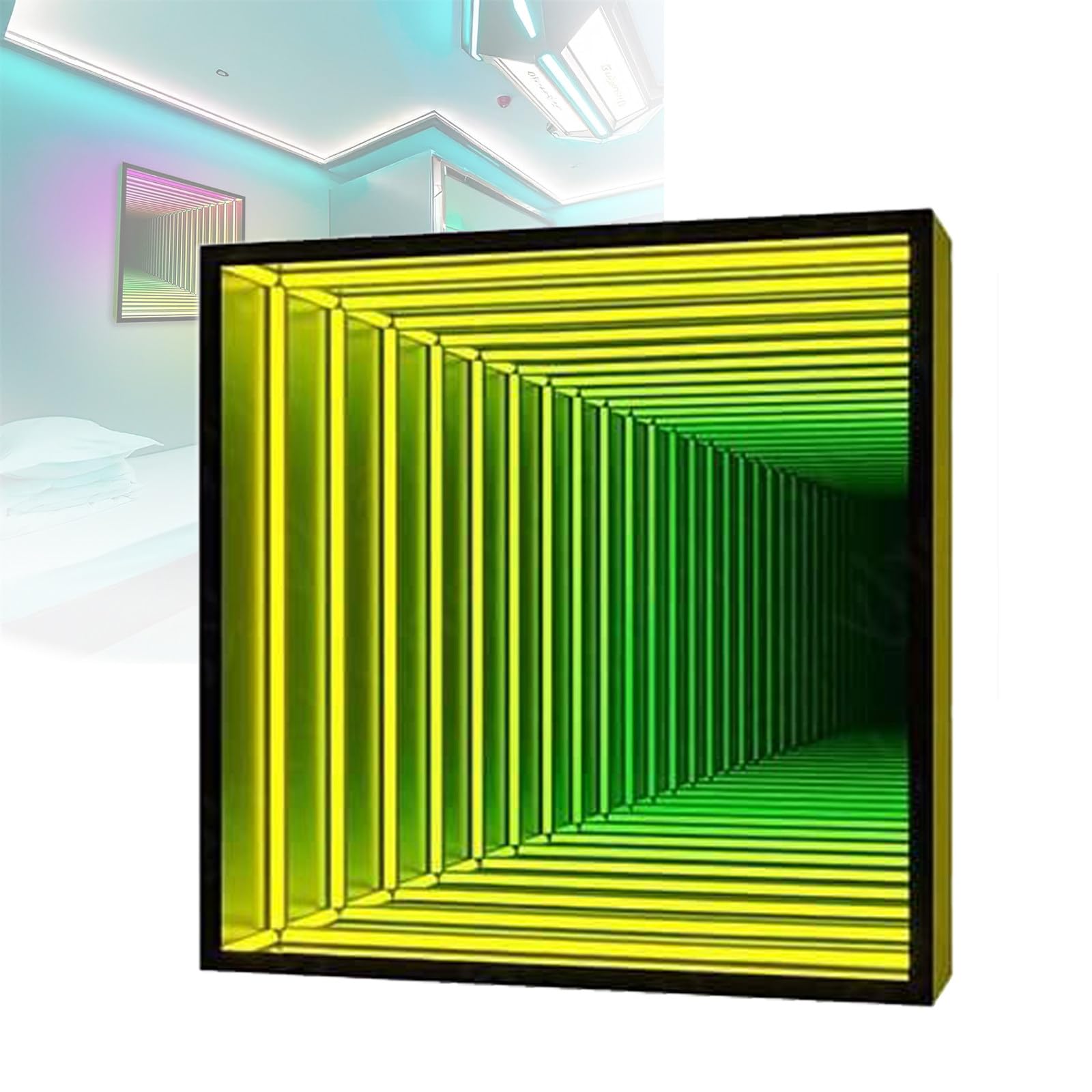 Lustro LED Infinity z pilotem zdalnego sterowania, lampka nocna z iluzją 3D, do sypialni i pokoju gier, dekoracja