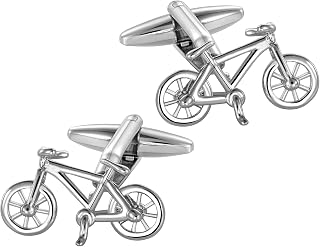 Men's Urban Bicycle Cufflinks Silver Cycling-Themed French Shirt Accessories for Commuter Groomsmen & City Wedding Attire