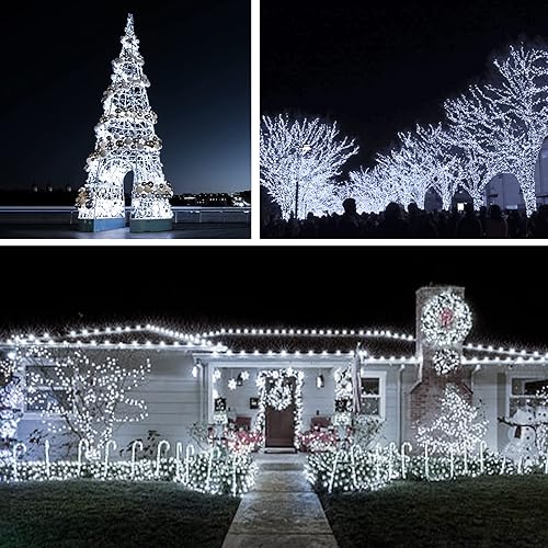 Miniatura 3 de suddus Guirnalda de 200 luces LED para exteriores de 66 pies, funciona con pilas, con control remoto, luces LED parpadeantes para dormitorio,