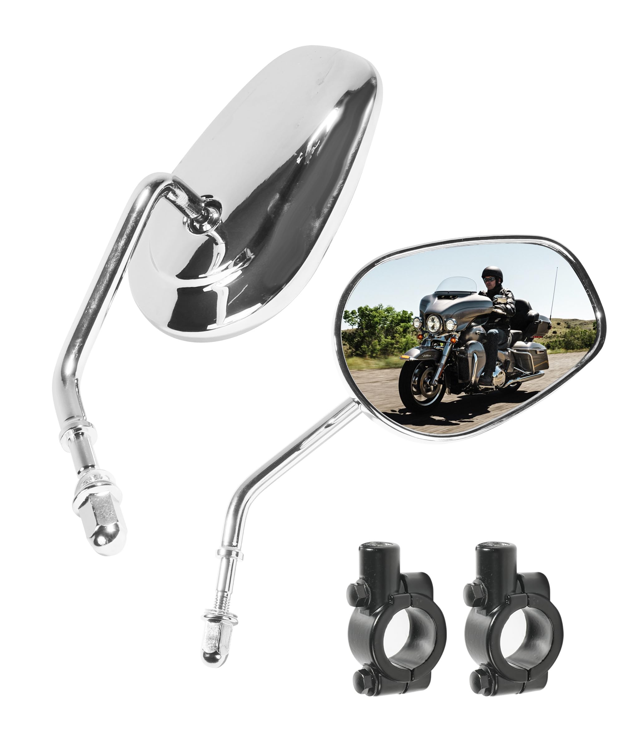 Motorcycle Mirrors,Motorcycle Mirrors for Handlebars,Car Accessories Scooter Mirrors,Motorcycle Parts,Chrome Motorcycle Rear View Mirror,Suitable for Most 8mm Threaded Motorcycles ATV