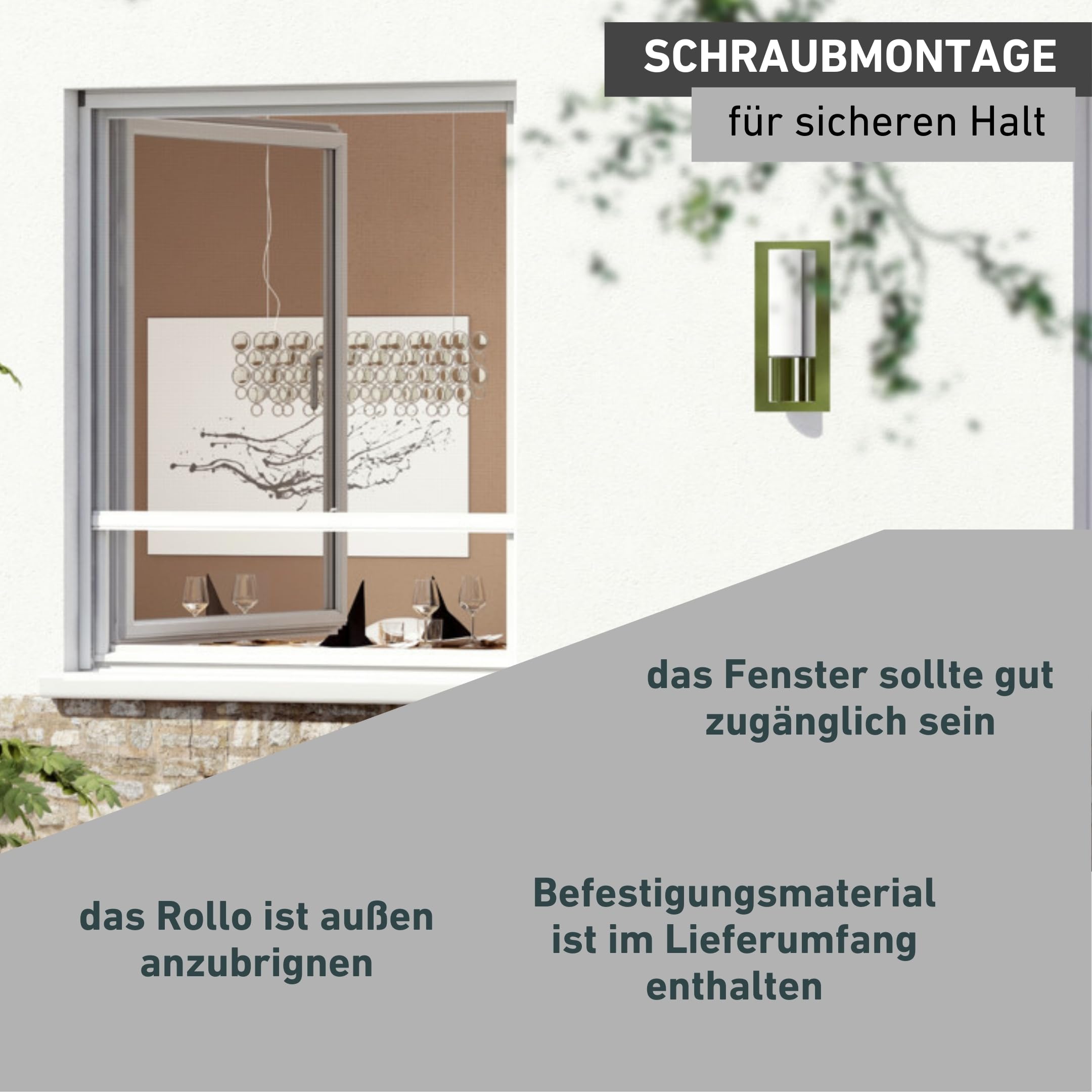 Windhager Insektenschutz Basic Rollofenster Alu, Insektenschutzrollo, Fliegengitterrollo, Selbstbausatz 160 x 160cm, weiß, 04502