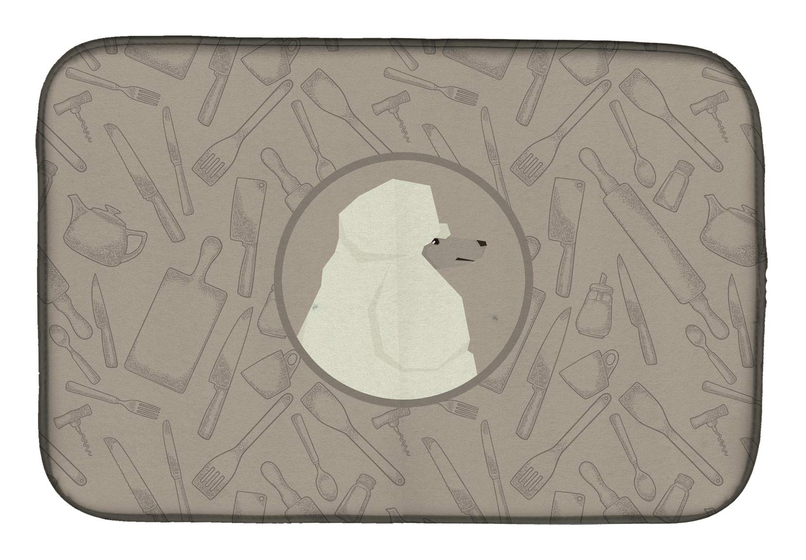 Tapis égouttoir vaisselle caniche cuisine pour un plan de travail propre et coloré CK2203DDM