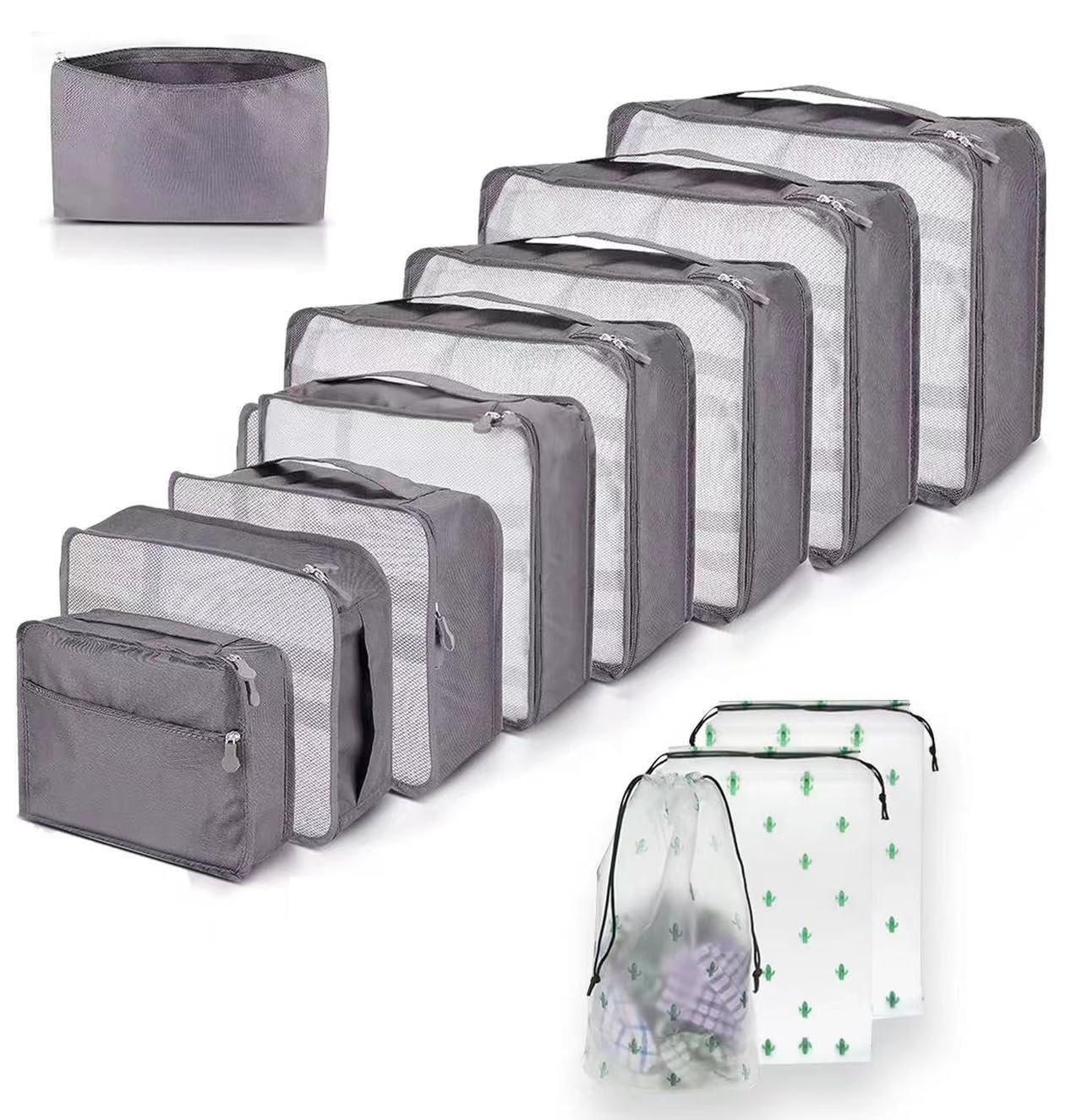 Sponsored Ad – 12 PCS Large Packing Cubes for Suitcases Various Sizes Suitcase Organiser Bags Lightweight Waterproof Luggage Organiser Bags (12Pcs Gray)