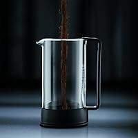 Vista 2 de Bodum 12oz Brazil French Press Coffee Maker, High-Heat Borosilicate Glass, Black - Made in Portugal