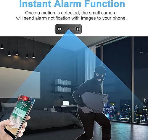 Miniatura 7 de Cámara inalámbrica WiFi para el hogar, cámaras de vigilancia de seguridad para el hogar, mini cámaras portátiles pequeñas de 1080 p HD, cámara
