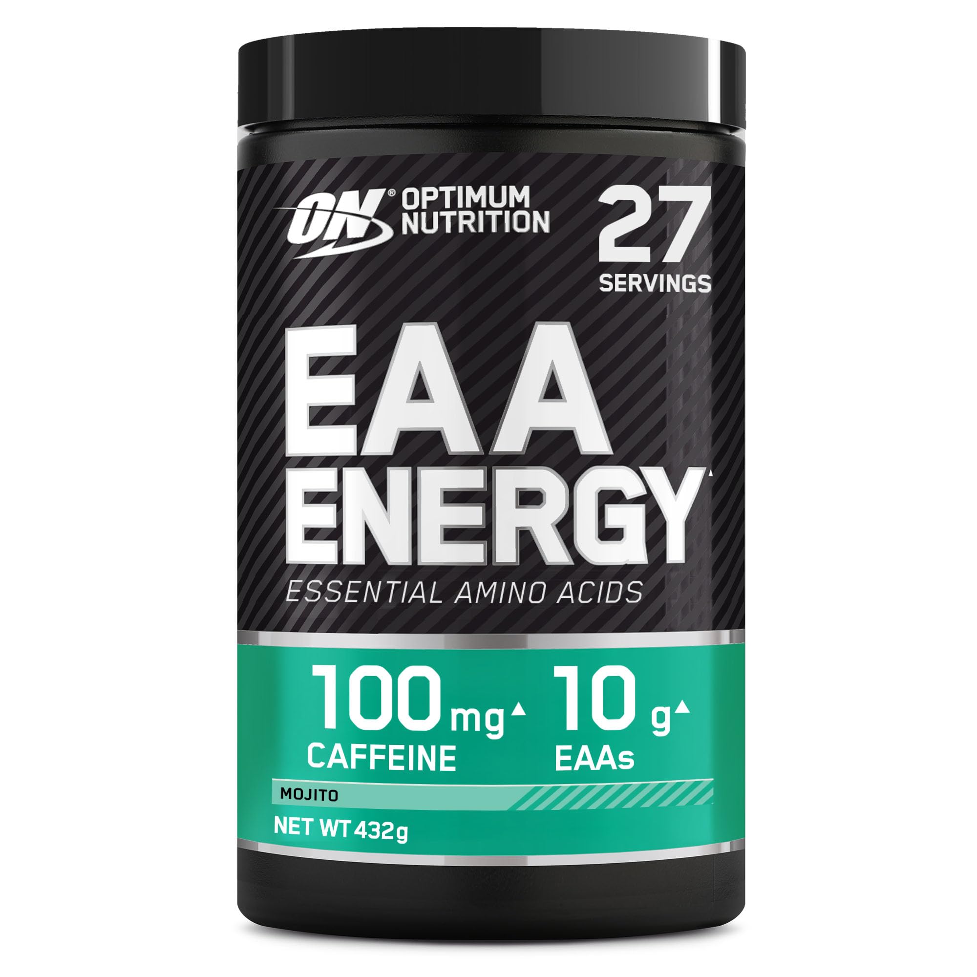 Optimum Nutrition EAA Energy Powder with Full Essential Amino Acids Blend and Caffeine, Sugar Free Pre Workout Powder, Energy and Focus Support, Mojito Flavour, 27 Servings, 432 g