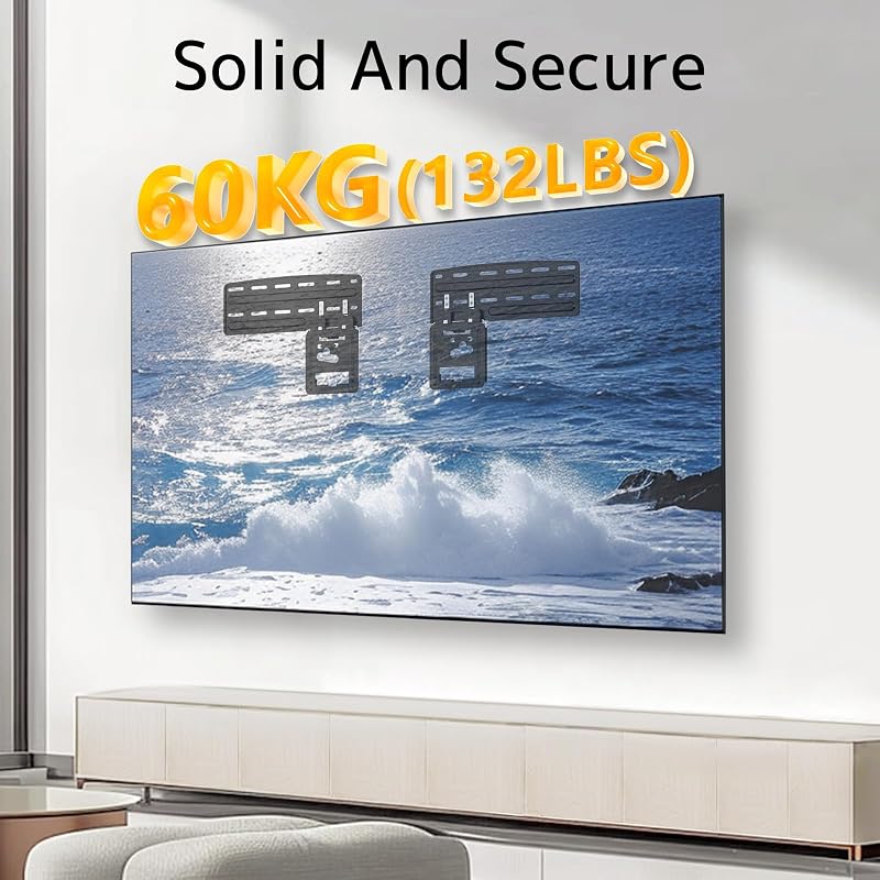 PUTORSEN Ultra Slim Fali TV Tartó Samsung 43-85" Tévéhez, Max 60kg, VESA 1700x800