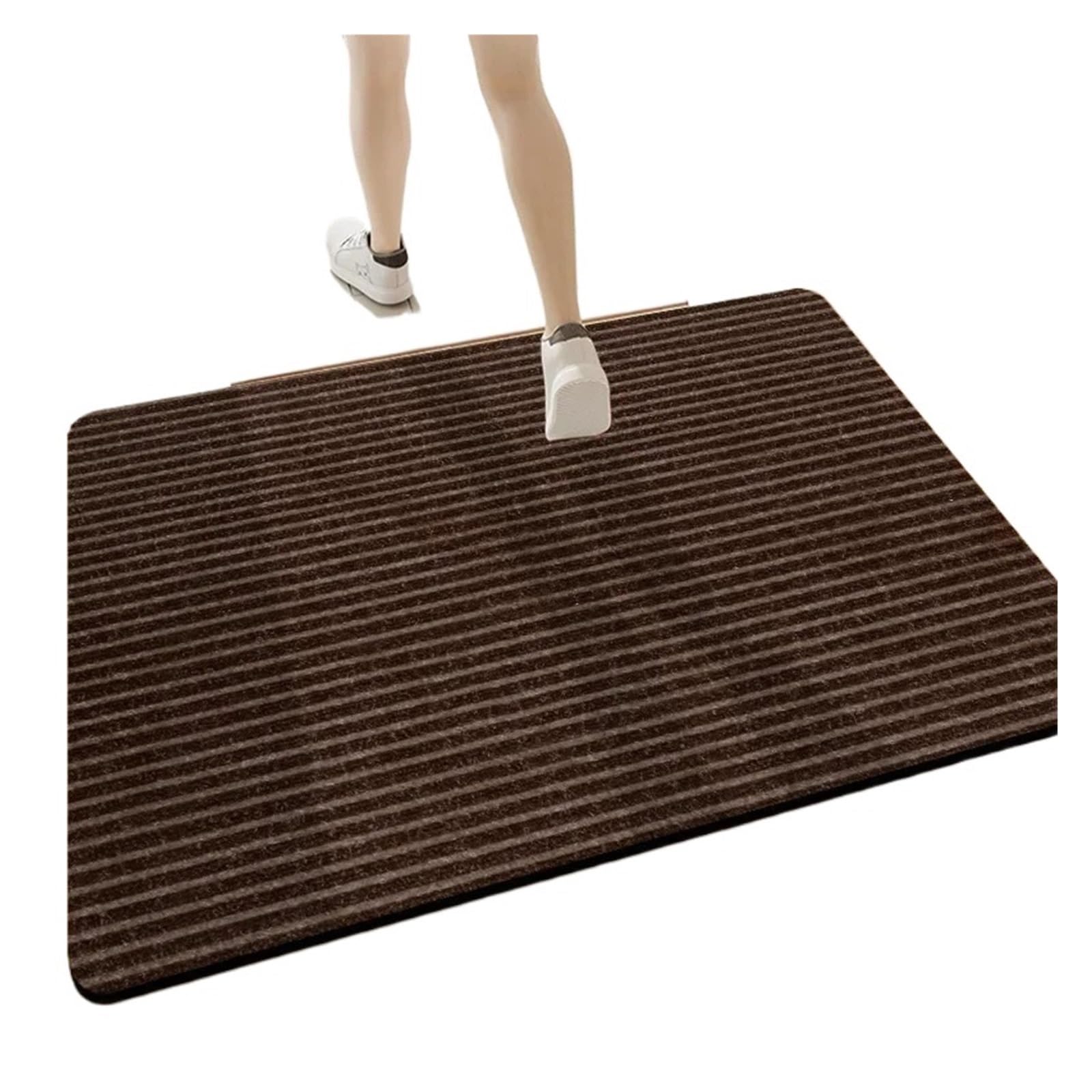 Paillasson extérieur entrée marron 50x80 cm tapis absorbant et antidérapant