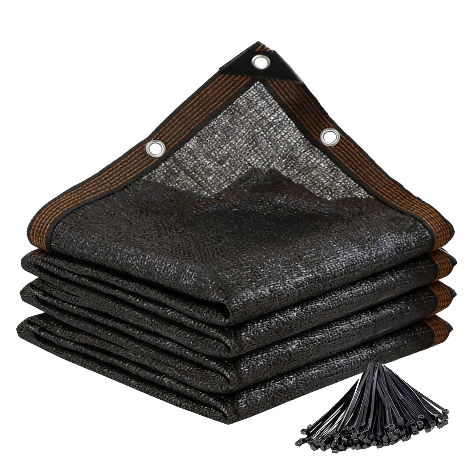 Toile d'ombrage de jardin noire avec œillets bâche bicolore en maille