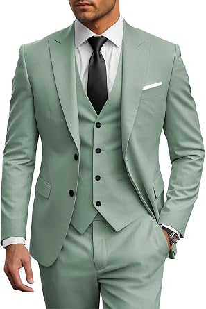 Wangyue Mens Suits 3 Piece Slim Fit Wedding Suits for Men Formal Business Suit Party Prom Tuxedo