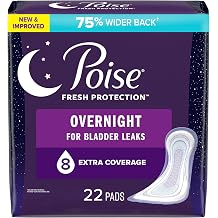 Poise Fresh Protection Overnight Female Incontinent Pad Overnight 5.3 Inch Length 54943, 55, 44 Ct