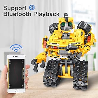 2-in-1 Build a Robot Kit, Remote & APP Controlled Robotic Building Blocks Toys STEM Projects for Kids Ages 8 9 10 11 12 13 14,Chirstmas Birthday Gift for Boys (RC Car)