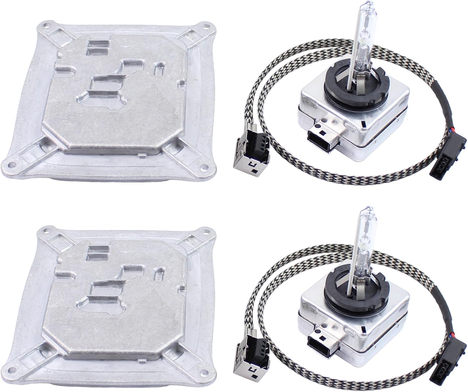 2 Set Xenon HID Headlight Ballast Module w/Harness and Bulbs for BMW X3 X5 M3 M6 335i 328i 650Ci 335d for Audi R8 TT TTS Quattro for Cadillac DTS for Mini Cooper for Jeep Cherokee