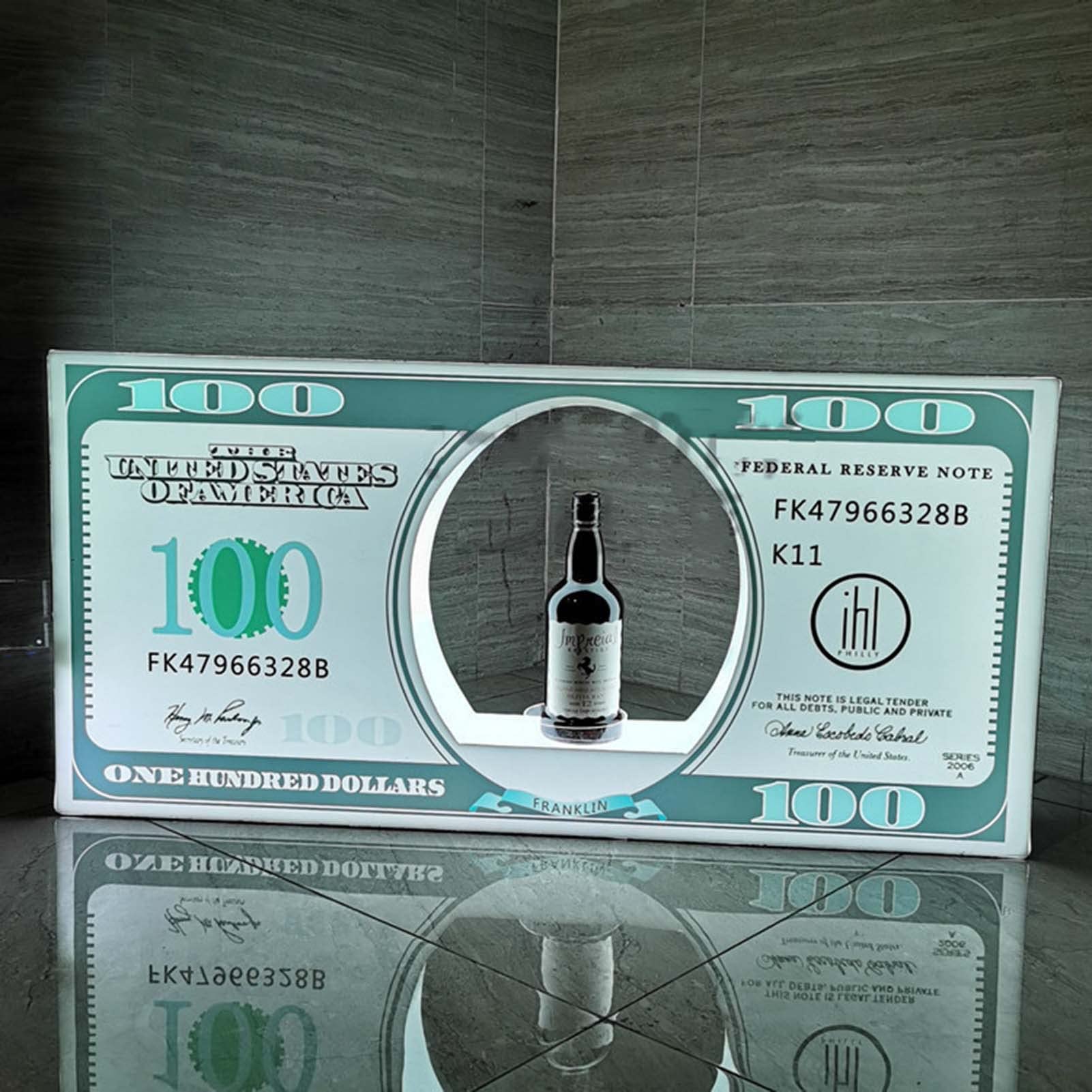 Éclairage LED Bouteille De Bouteille De Vin Présentateur De Bouteille De Champagne Logo Personnalisé/Décoloration Clignotante Applicable À La Fête, À La Famille, Aux Bornes De Bottle.